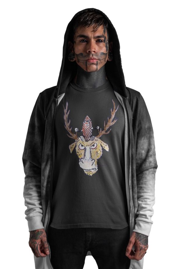 schwarzwald t-shirt - tannenzapfen auf hirsch