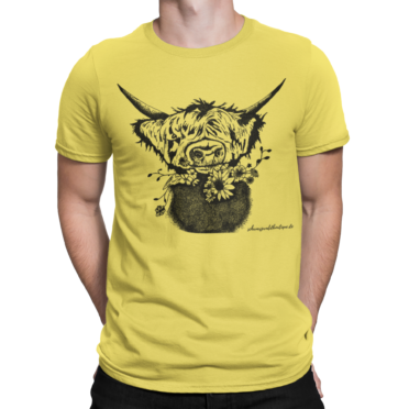 t-shirt Design Schwarzwald Blumen Rindvieh
