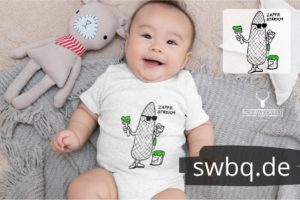 babybody design Schwarzwald Tannenzapfen mit pinsel streicht - zapfenstreich