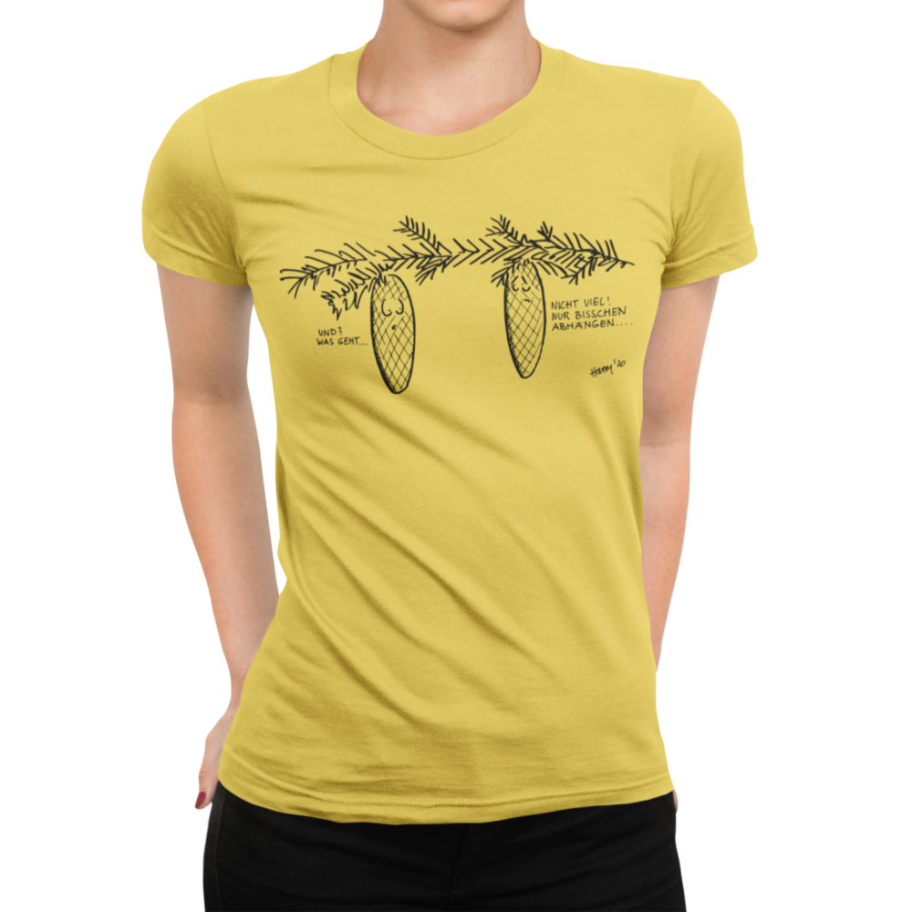 Shirt design Schwarzwald Tannenzapfen haengen ab am Baum
