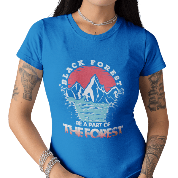 schwarzwald t-shirt - design-Be a part of the forest- black forest retro sun