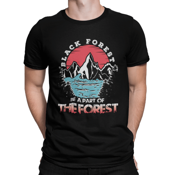schwarzwald t-shirt - design-Be a part of the forest- black forest retro sun