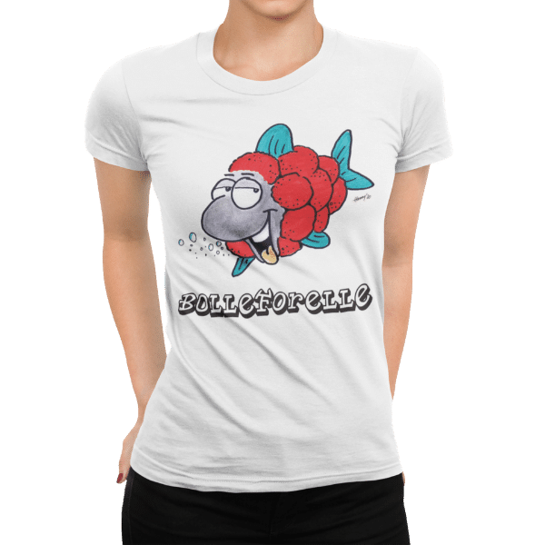 schwarzwald frauen t-shirt - forelle mit bollenhut