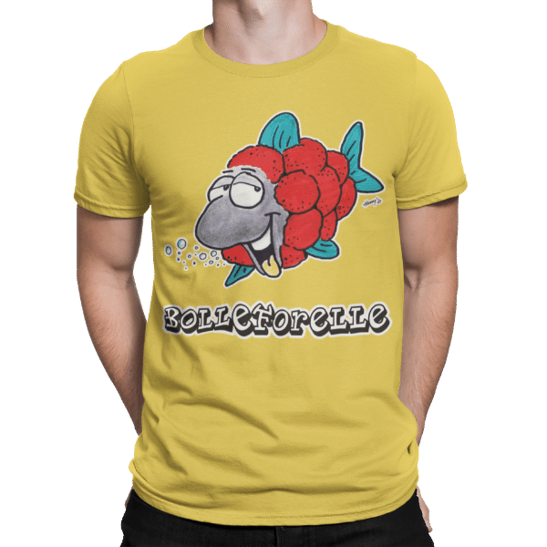 schwarzwald maenner t-shirt - forelle mit bollenhut