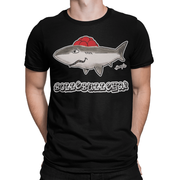 schwarzwald maenner t-shirt - hai mit bollenhut