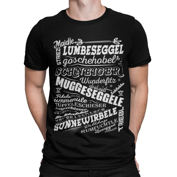 schwarzwald maenner t-shirt - mit den lustigsten alemannischen worten aus dem schwarzwald