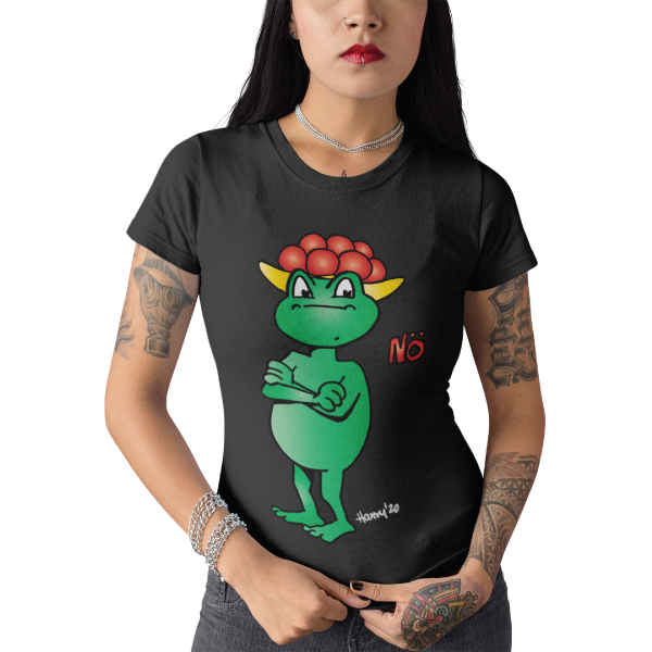 schwarzwald frauen t-shirt - statement frosch mit bollenhut