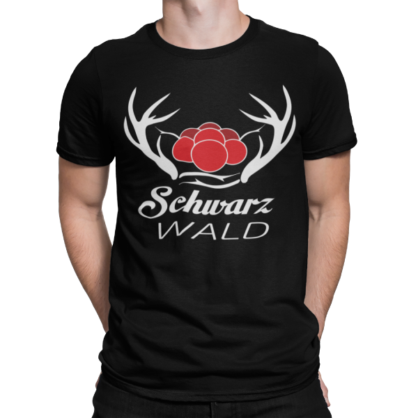 schwarzwald t-shirt - schwarzwald spirit-bollenhut und hirschgeweih
