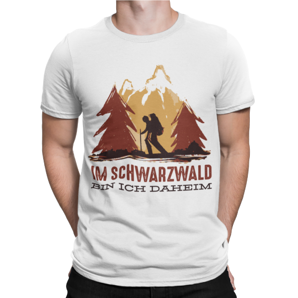 schwarzwald wanderer motiv mit dem spruch im schwarzwald bin ich daheim