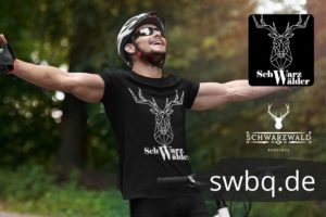 Schwarzwald maenner t-shirt - schwarzwaelder mit einem hirschkopf als lineart zeichnung und der aufschrift schwarzwaelder
