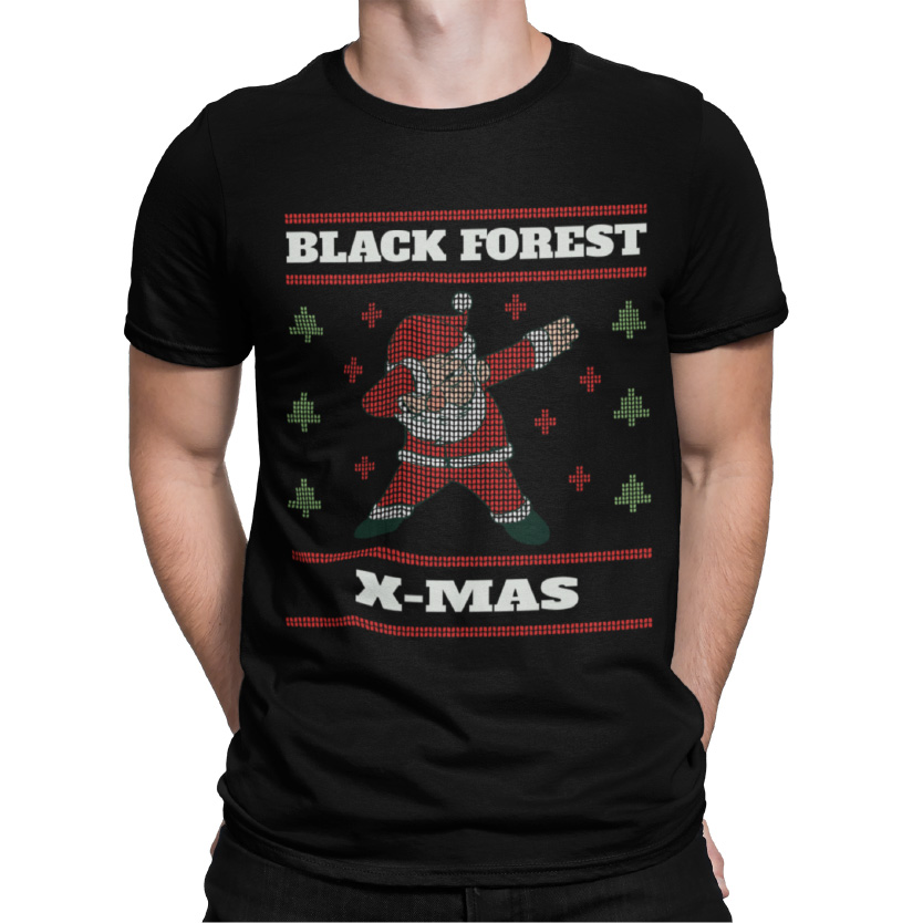 schwarzwald ugly christmas design mit einem dubbing nikolaus im weihnachtsmann kostuem das wir black forest santa nennen