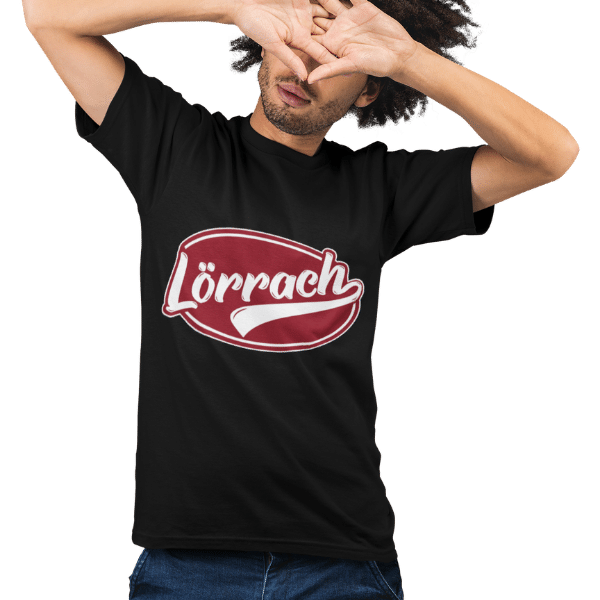schwarzes maenner t-shirt mit dem aufdruck loerrach