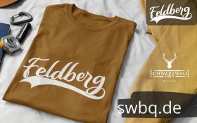 braunes t-shirt zusammen gefaltet mit logo feldberg