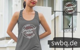 graues tank top mit schwarzwald maedel mir sinn die schoenste im land design