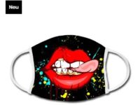 Mundschutz-maske-kussmund-design