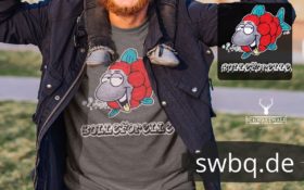 schwarzwald maenner t-shirt - forelle mit bollenhut