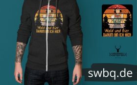 schwarzwald maenner hoodie - wald und bier darum bin ich hier