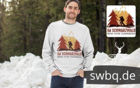 schwarzwald wanderer motiv mit dem spruch im schwarzwald bin ich daheim